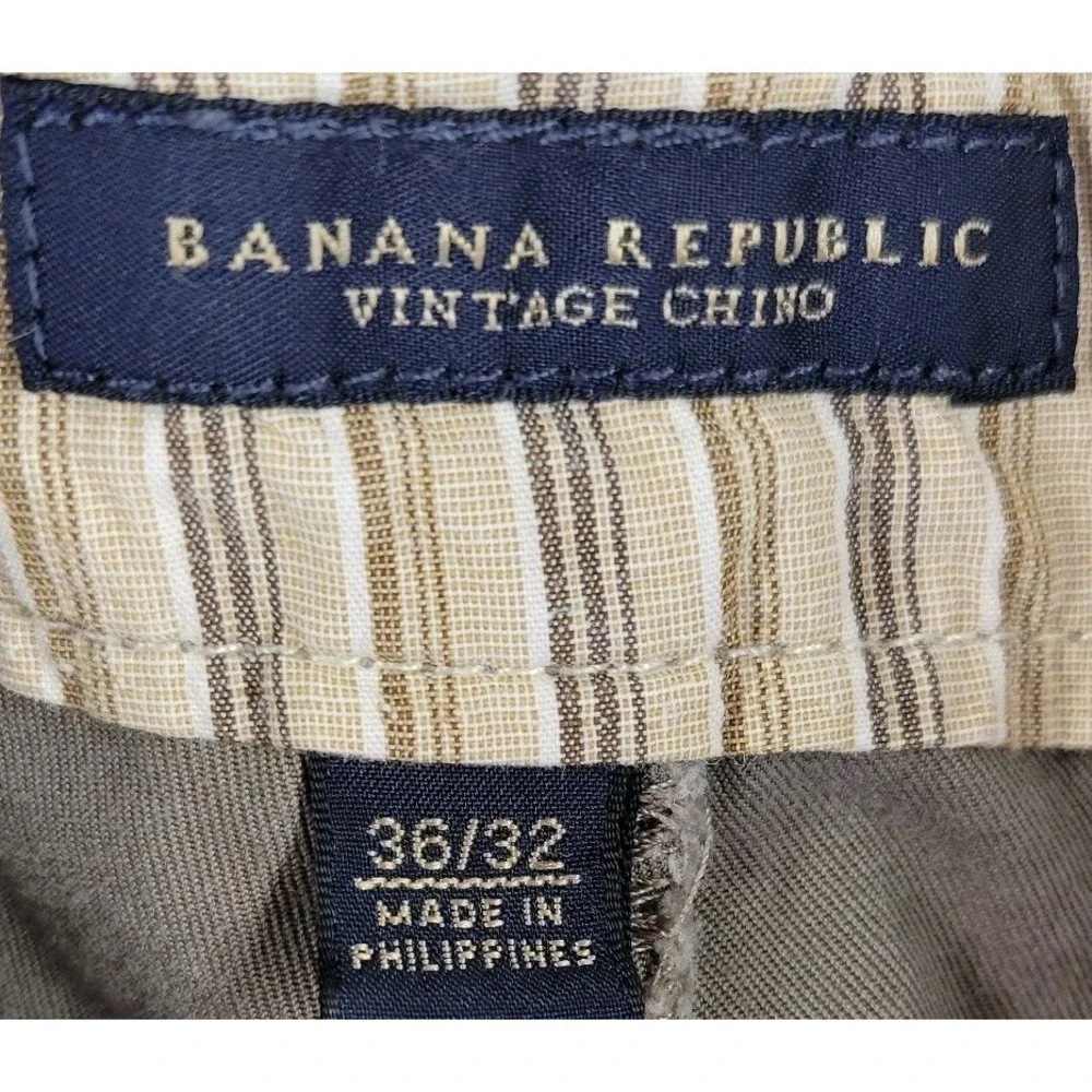 Banana Republic Vintage Chino Pants 36x30 Khaki Y2K Tan Cotton Utility Pockets‎